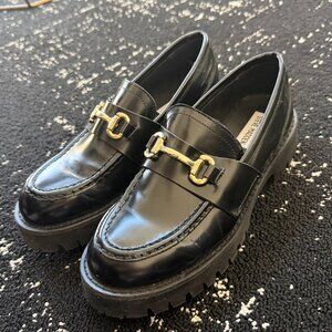 Steve Madden Black Platform Lando Loafers